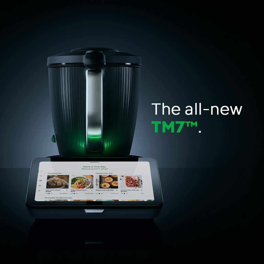 The all-new Thermomix TM7 with Cookidoo tablet — available through Dominika's Kitchen in Prosper TX and DFW